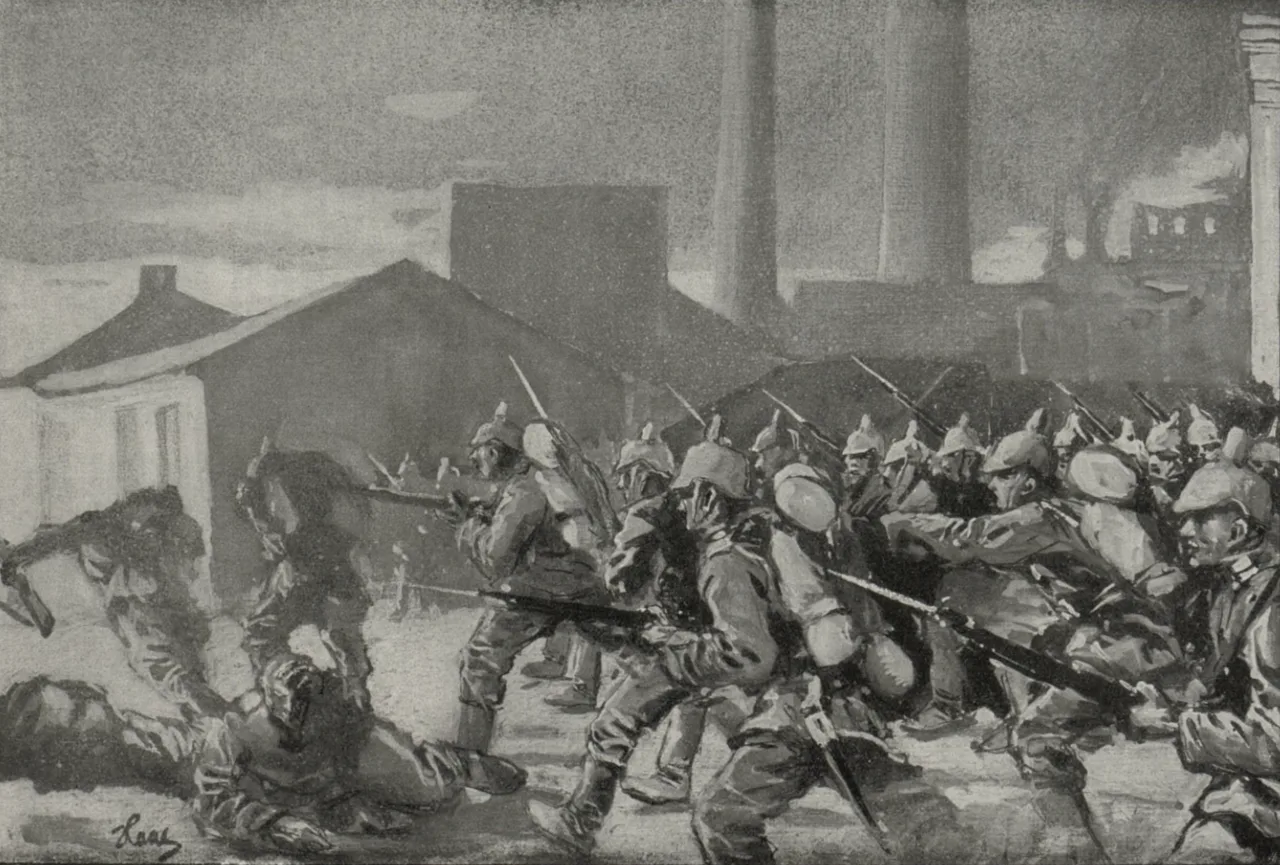 Storming of the suburbs of Łódź by the German infantry, 1914