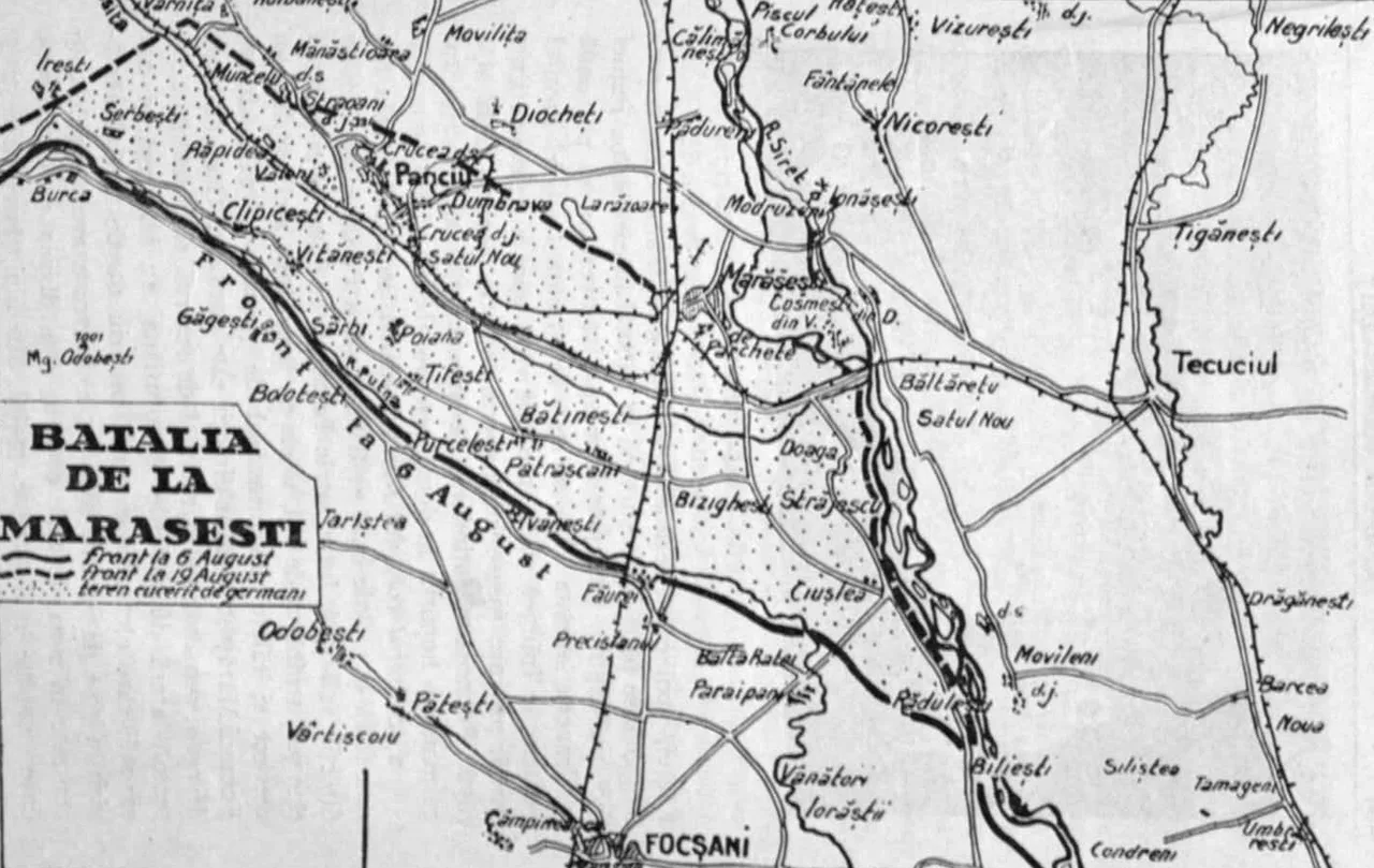 1929 Harta Bat de la Marasesti aug 1917 Kiritescu II 499