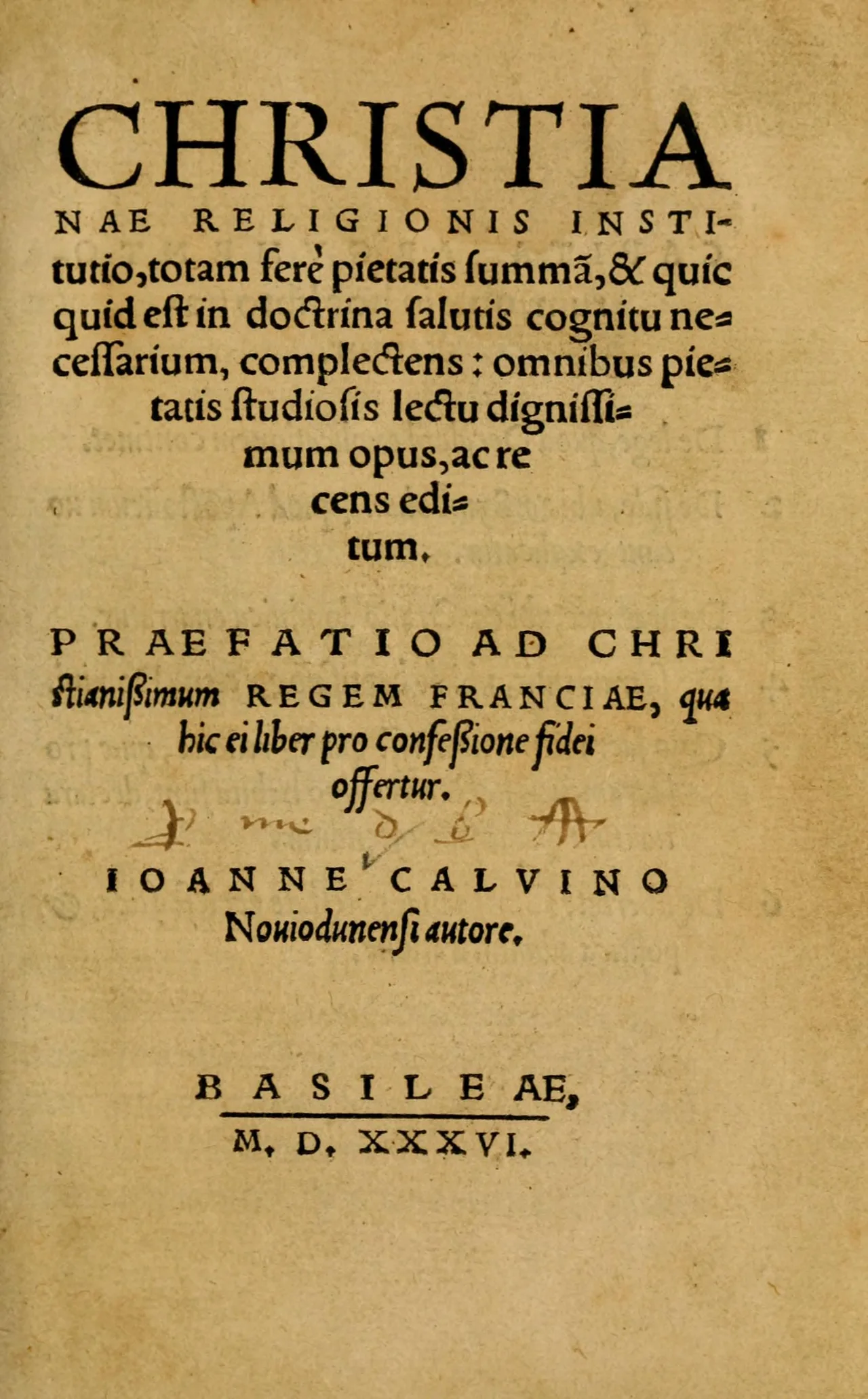 Christianae religionis institutio (1536)