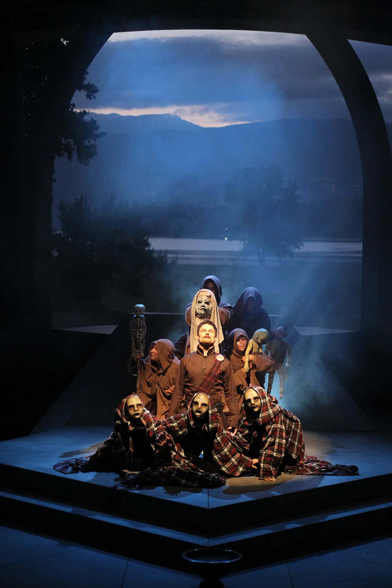 Bob Frazer (Macbeth) et al in Macbeth at Bard on the Beach. Photo, David Blue