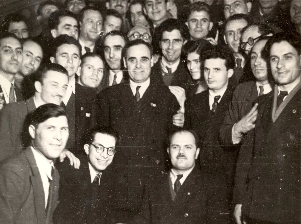 Gheorghe Gheorghiu Dej, Nicolae Ceaușescu & delegates in Feb 1948