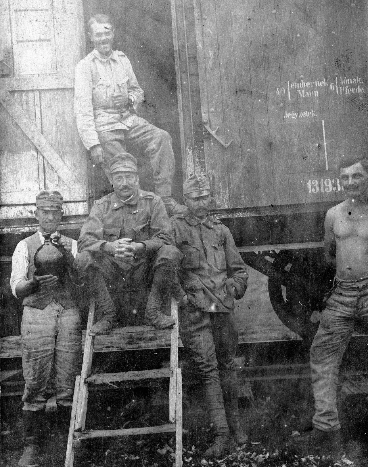 Tableau, railway, First World War, uniform, jar Fortepan 2906